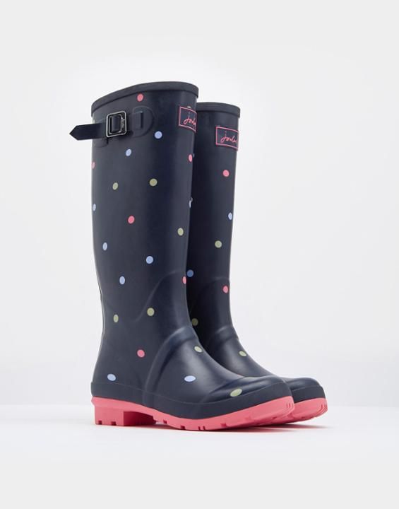 Joules Welly Print Women's Rubber Rain Boots Waterproof