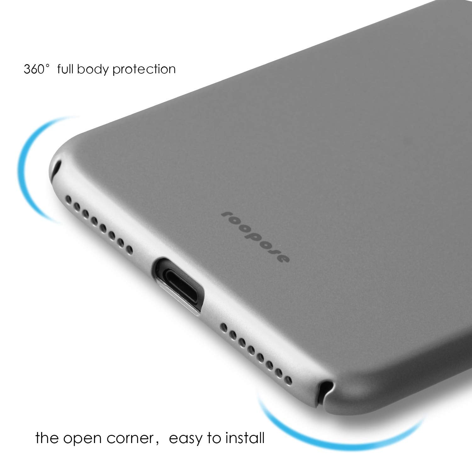 Roopose Ultra Slim Light and Thin Feel Anti-Fingerprints Cell Phone Case Full Protection Hard PC Cover Shell Compatible with iPhone 7/8 Plus