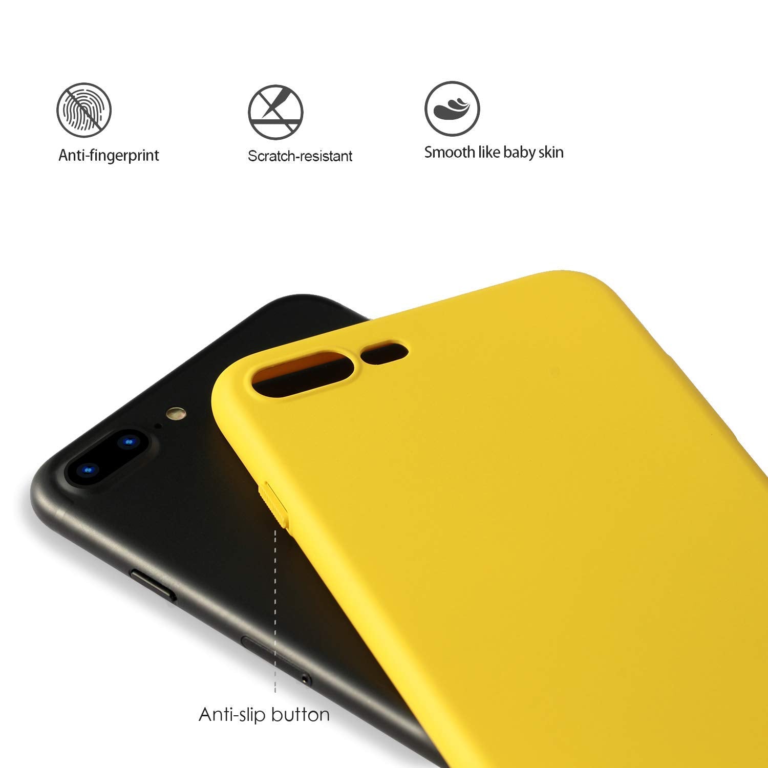 Roopose Ultra Slim Light and Thin Feel Anti-Fingerprints Cell Phone Case Full Protection Hard PC Cover Shell Compatible with iPhone 7/8 Plus