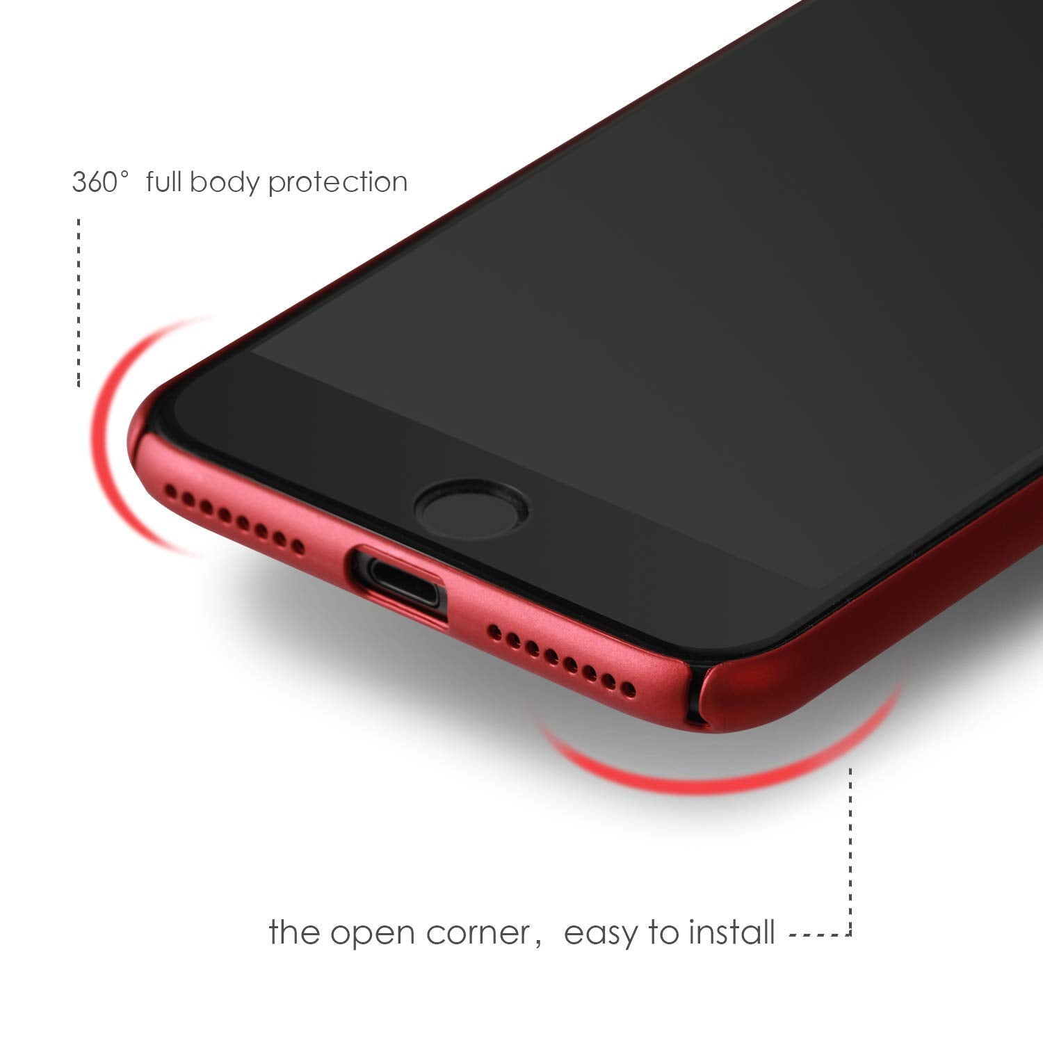 Roopose Ultra Slim Light and Thin Feel Anti-Fingerprints Cell Phone Case Full Protection Hard PC Cover Shell Compatible with iPhone 7/8 Plus