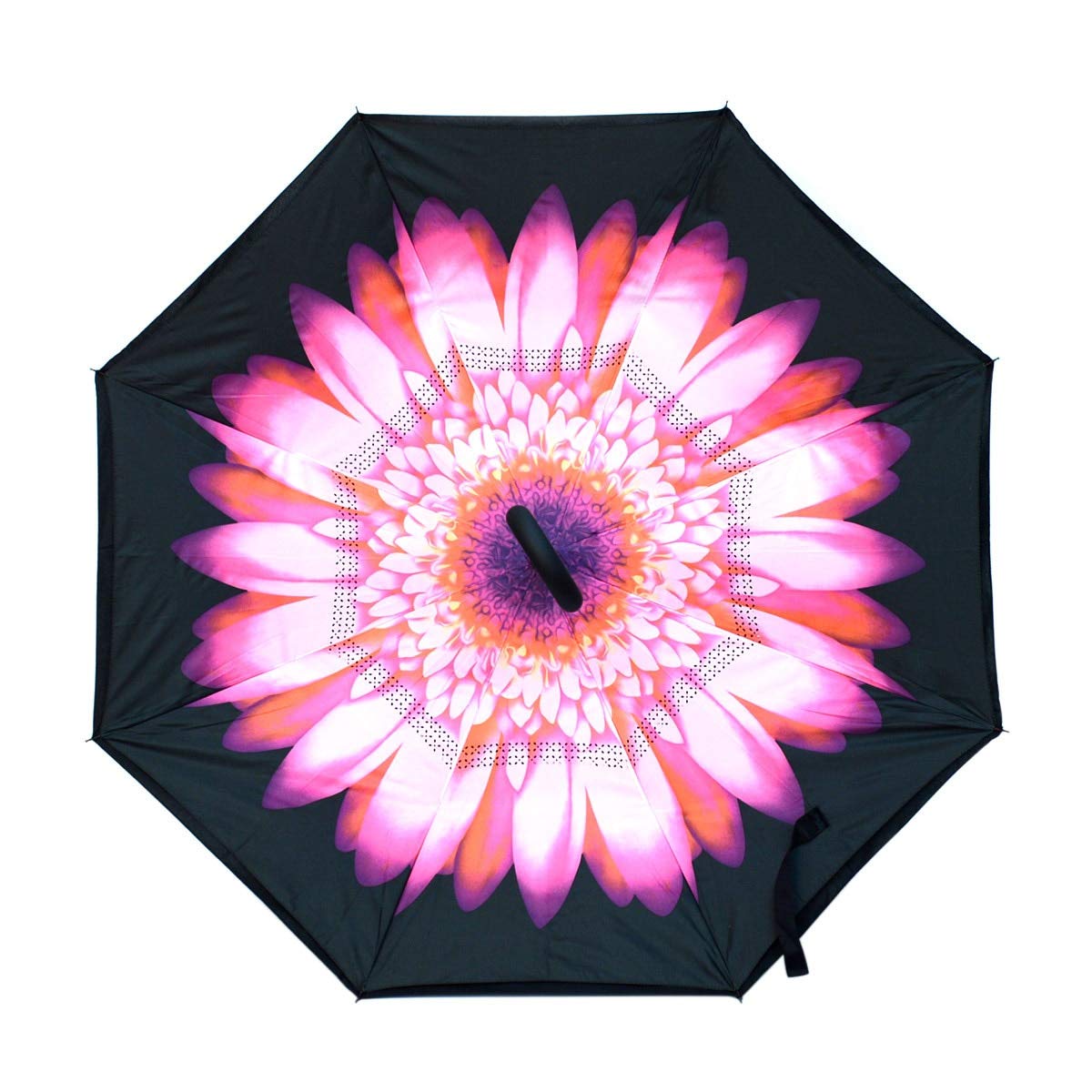 Parquet Double Layer Inverted Umbrellas C-Shaped Handle Reverse Folding Windproof Umbrella