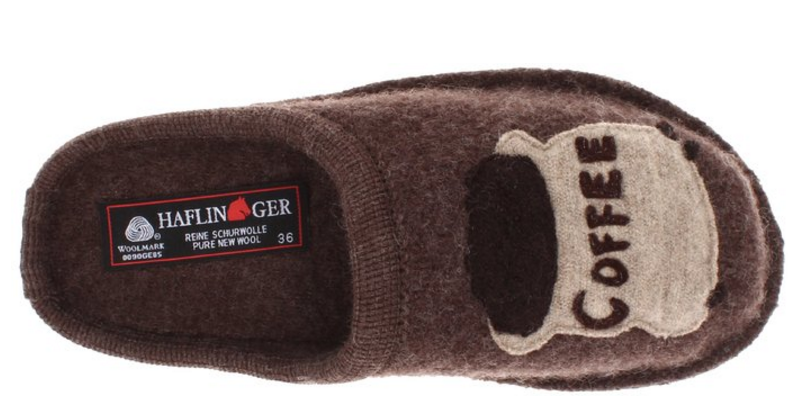 Haflinger Women's Coffee Wool Slipper