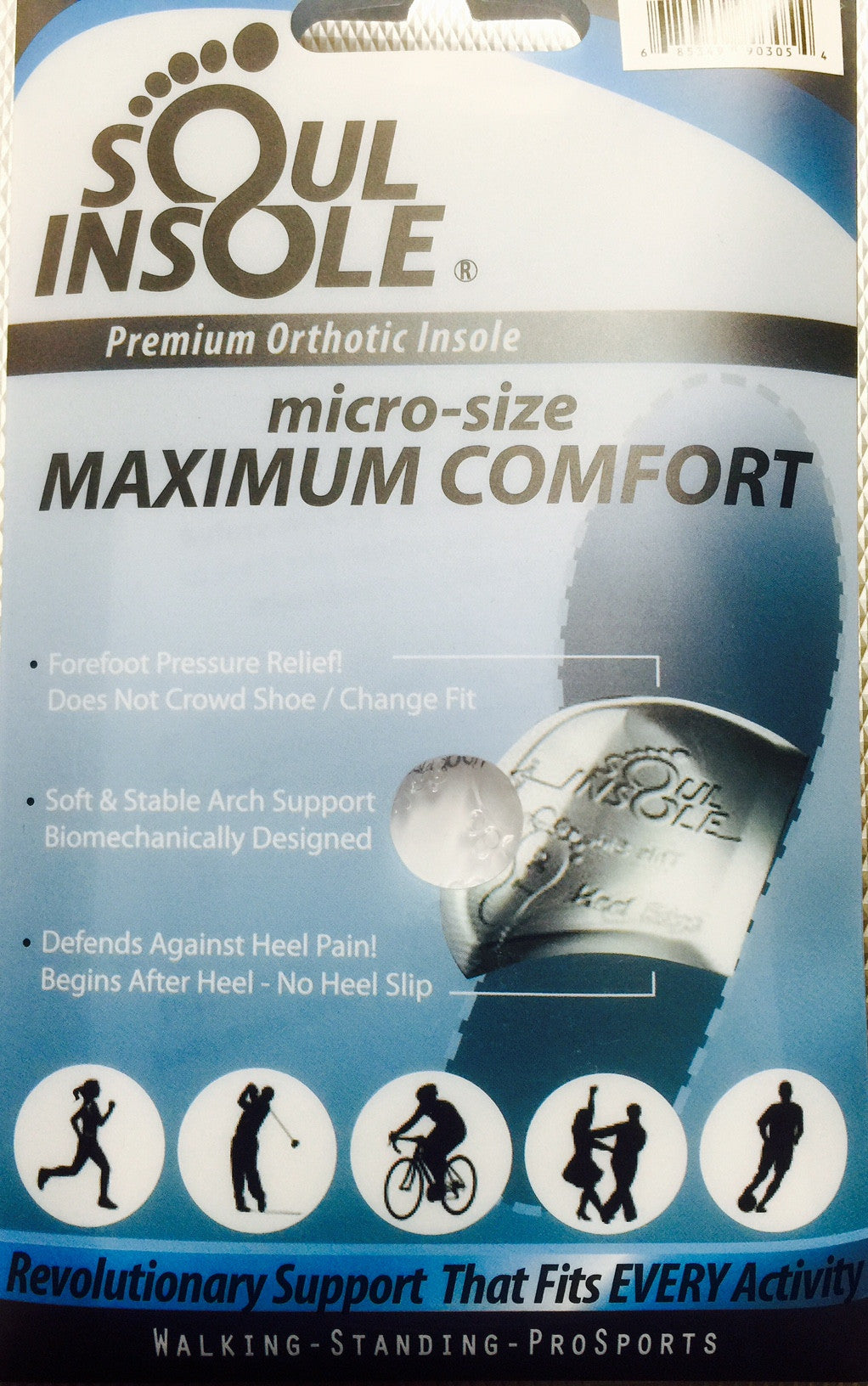 Soul Insole Premium Orthotic Insole Micro-Size Maximum Comfort